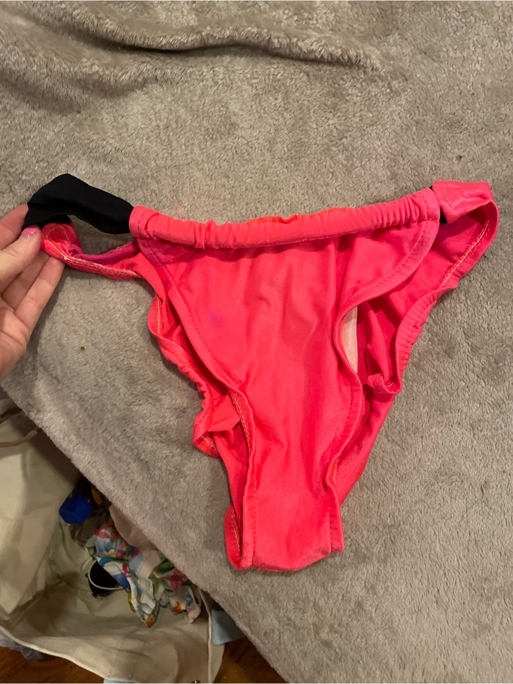 Vintage 90s hot Pink bikini Bottoms with black accent